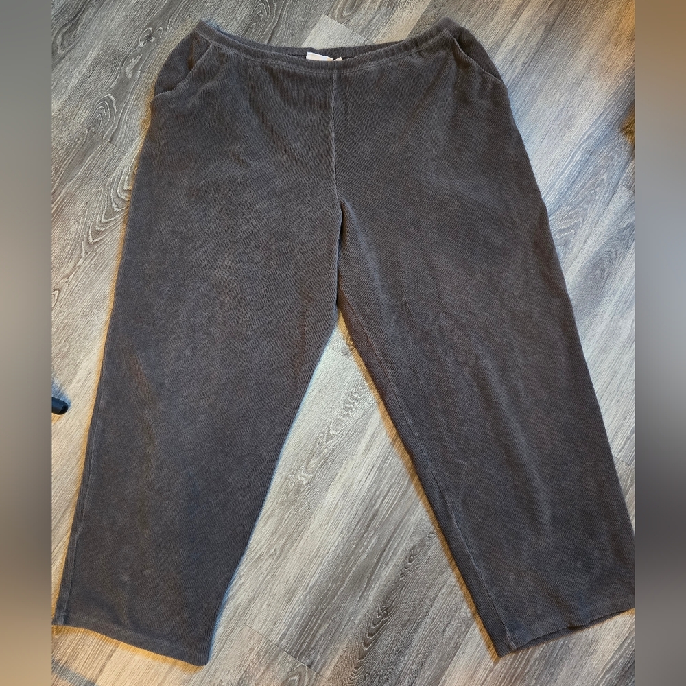 L.L. Bean Gray Light Corduroy Casual Pull On Pants 2XL